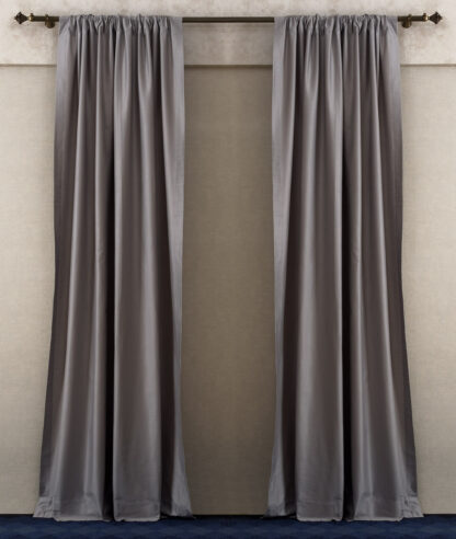 Calyz Grey Cotton Satin Curtain